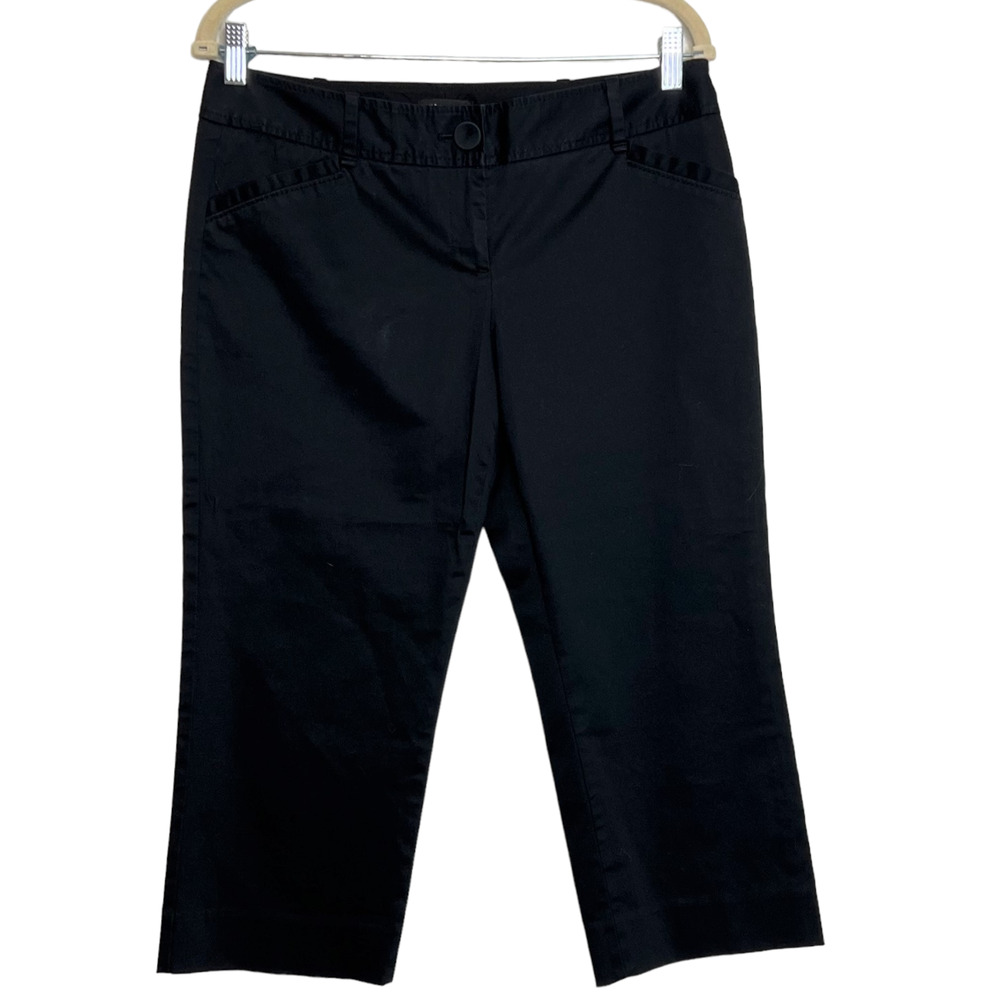 The Limited Womens Cropped Pants Size 10 Black Drew Fit Cotton Spandex Low Rise